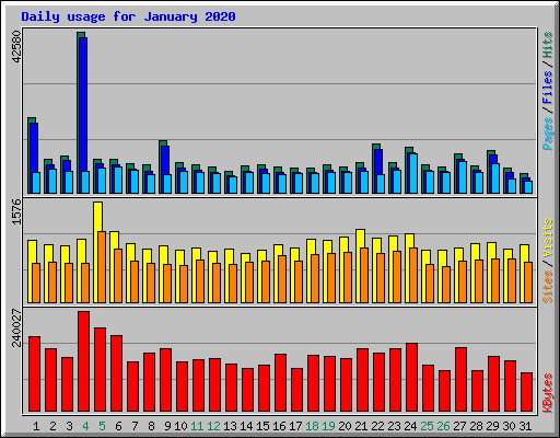 Daily usage for January 2020