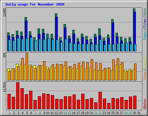 Daily usage for November 2020