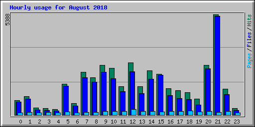 Hourly usage for August 2018