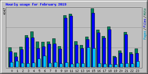 Hourly usage for February 2019