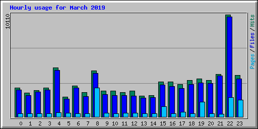 Hourly usage for March 2019