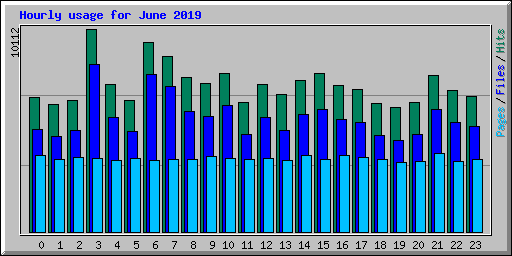 Hourly usage for June 2019