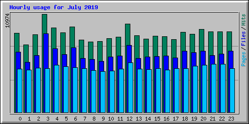 Hourly usage for July 2019