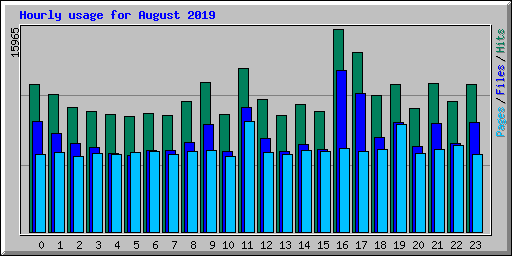 Hourly usage for August 2019