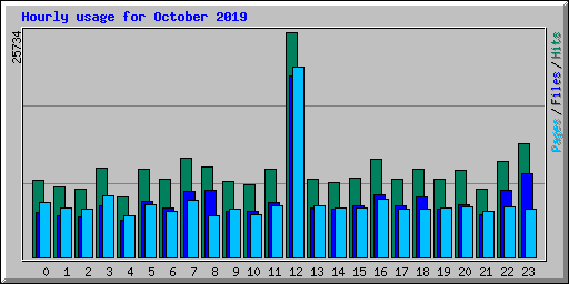 Hourly usage for October 2019