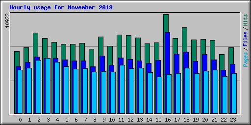 Hourly usage for November 2019