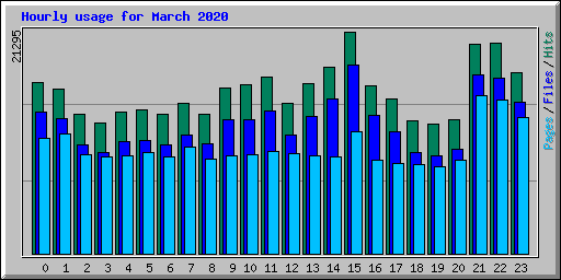 Hourly usage for March 2020